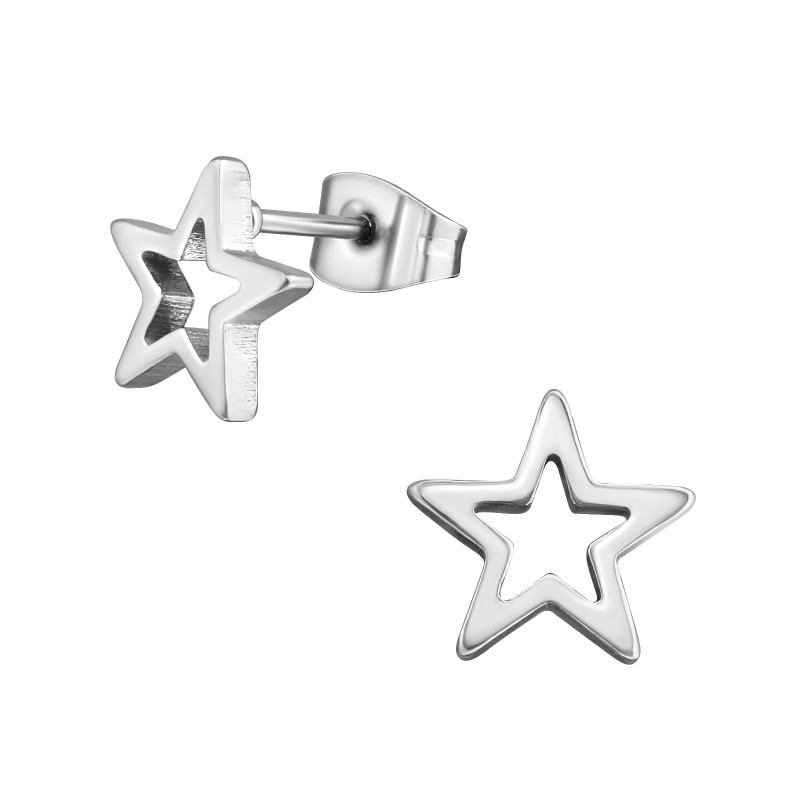 Csillag lány fülbevaló – rozsdamentes acél, stift