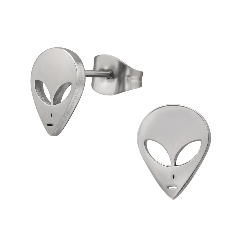 UFO fej lány fülbevaló – rozsdamentes acél, stift