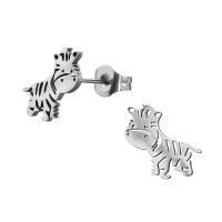 Zebra lány fülbevaló – rozsdamentes acél, stift