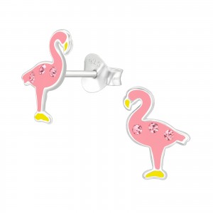 Flamingó színes fülbevaló, 1 pár