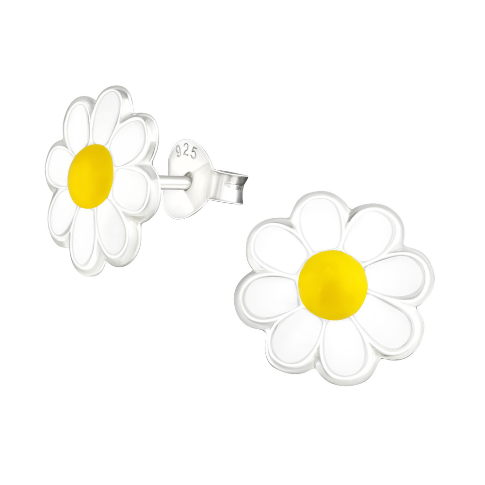 Kamilla virágos gyerek fülbevaló, ezüst, 10 mm