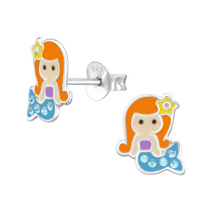 Hableány kristály stift ezüst gyerek fülbevaló