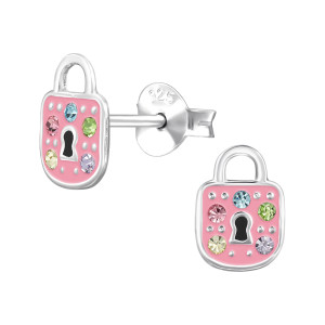 Lakat kristály ezüst gyerekfülbevaló