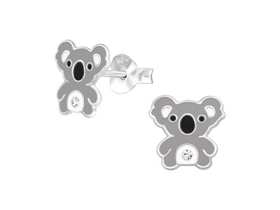Koala kisfiú kristállyal lány fülbevaló