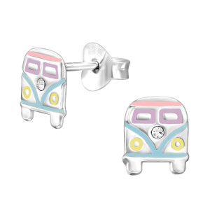 Busz autós gyerek stift ezüst fülbevaló