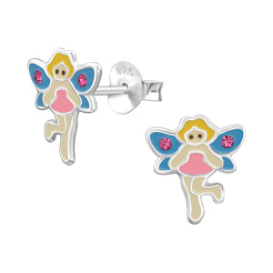 Angyal kislány gyerek stift kristály fülbevaló 925 ezüst