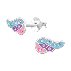 Szárny gyerek stift kristály fülbevaló 925 ezüst