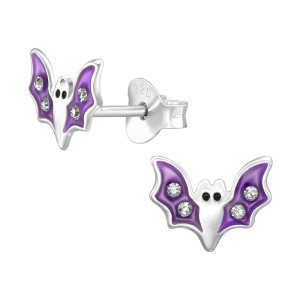 Denevéres lány fülbevaló, stift, színes, 925 ezüst