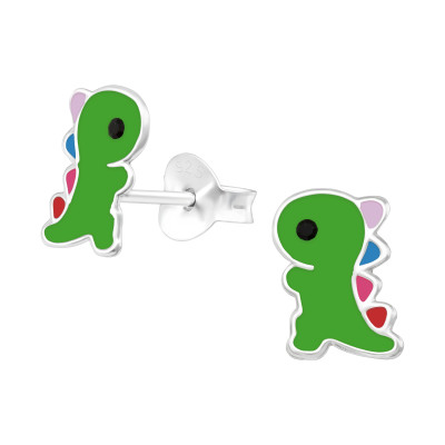 Dinoszaurusz ezüst Trex gyerek fülbevaló