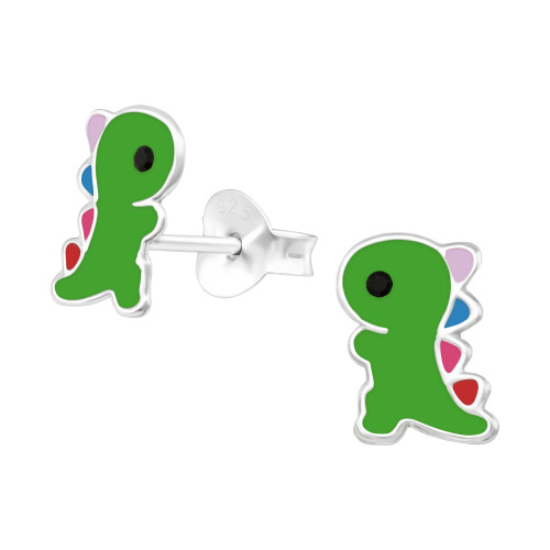 Dinoszaurusz ezüst Trex gyerek fülbevaló