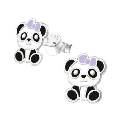 Pandamaci masnival kislány fülbevaló, stift, színes, 925 ezüst