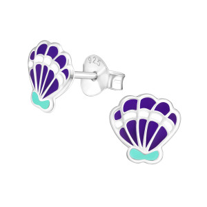 Kagyló gyerek fülbevaló lila