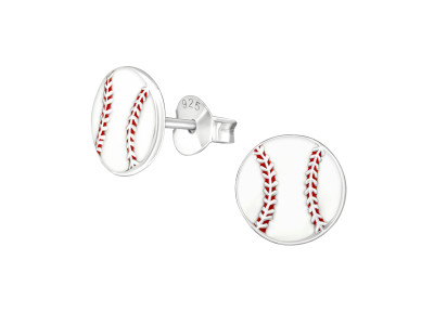 Baseball labda ezüst lány fülbevaló