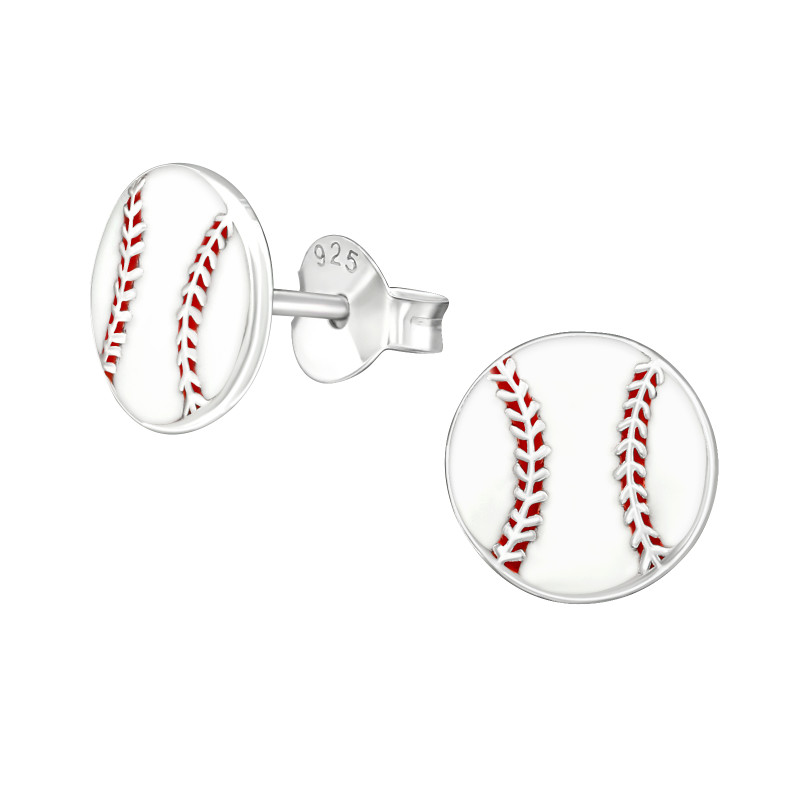 Baseball labda ezüst lány fülbevaló