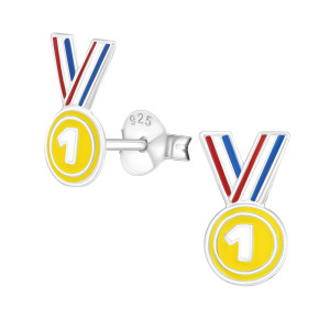 Első helyezett Díj kislány fülbevaló, stift, színes, 925 ezüst