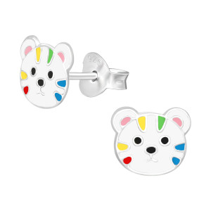 Tigris gyerek ezüst fülbevaló