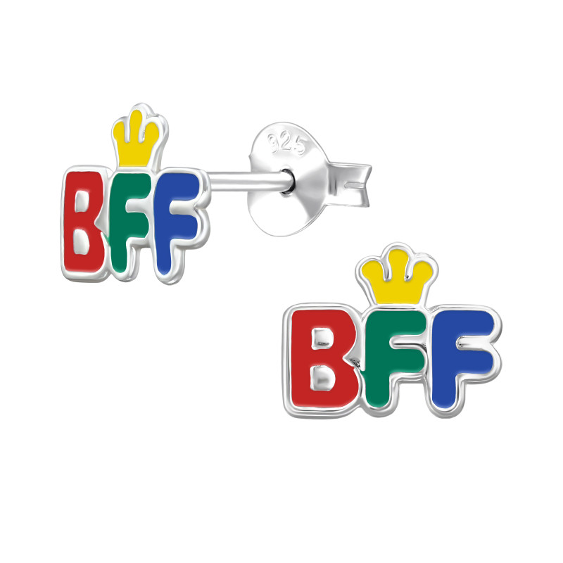Best Friends Forever ezüst lány fülbevaló