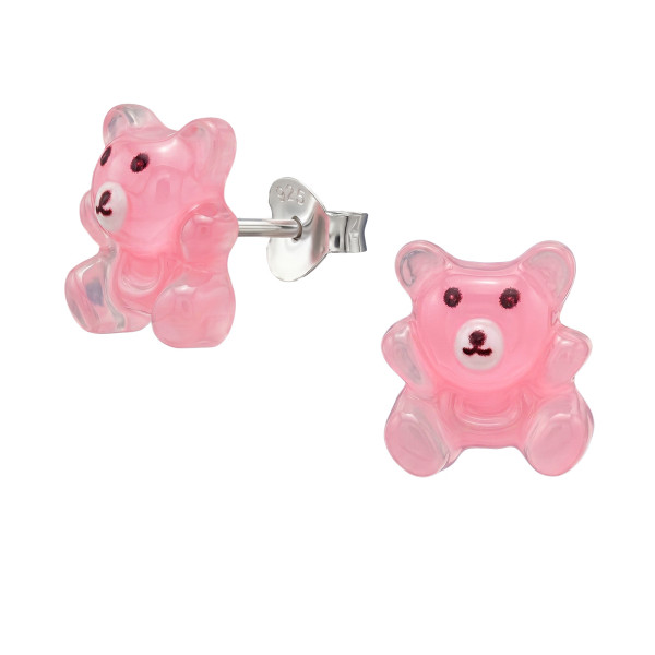 Pink Maci 3D kislány ezüst fülbevaló Pink Maci 3D kislány ezüst fülbevaló