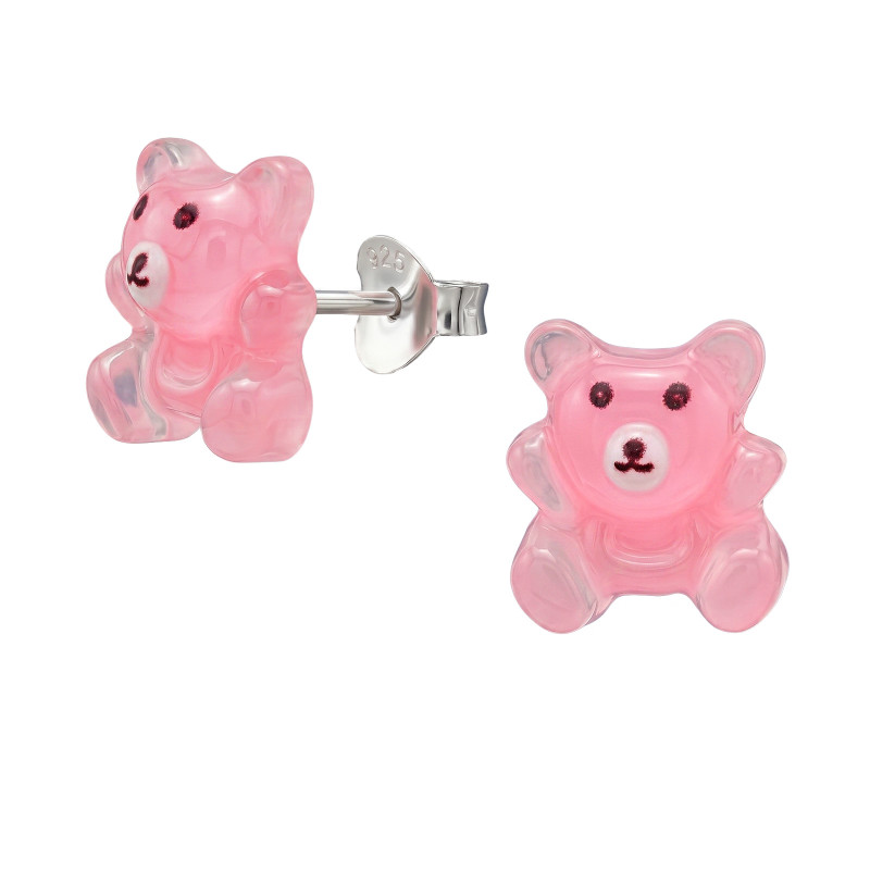 Pink Maci 3D kislány ezüst fülbevaló