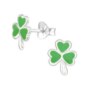 Lóhere kislány fülbevaló, stift, színes, 925 ezüst