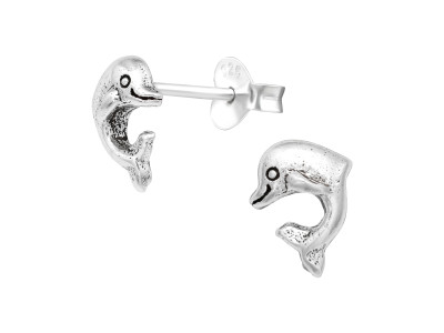 Delfin gyerek fülbevaló, stift, egyszínű, 925 ezüst Delfin gyerek fülbevaló, stift, egyszínű, 925 ezüst