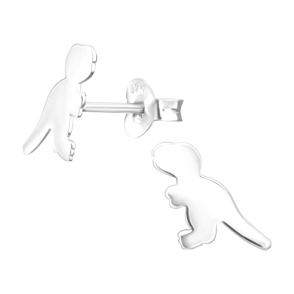 Dinoszaurusz gyerek fülbevaló, stift, egyszínű, 925 ezüst Dinoszaurusz gyerek fülbevaló, stift, egyszínű, 925 ezüst