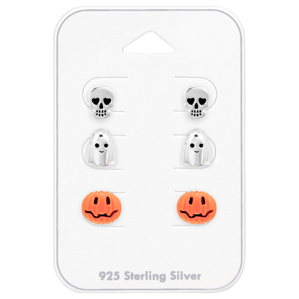 Halloweeniezüst gyermek kislány ékszer szett - 3 pár