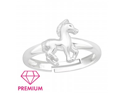 Lovas prémium állítható 925 ezüst gyerek gyűrű