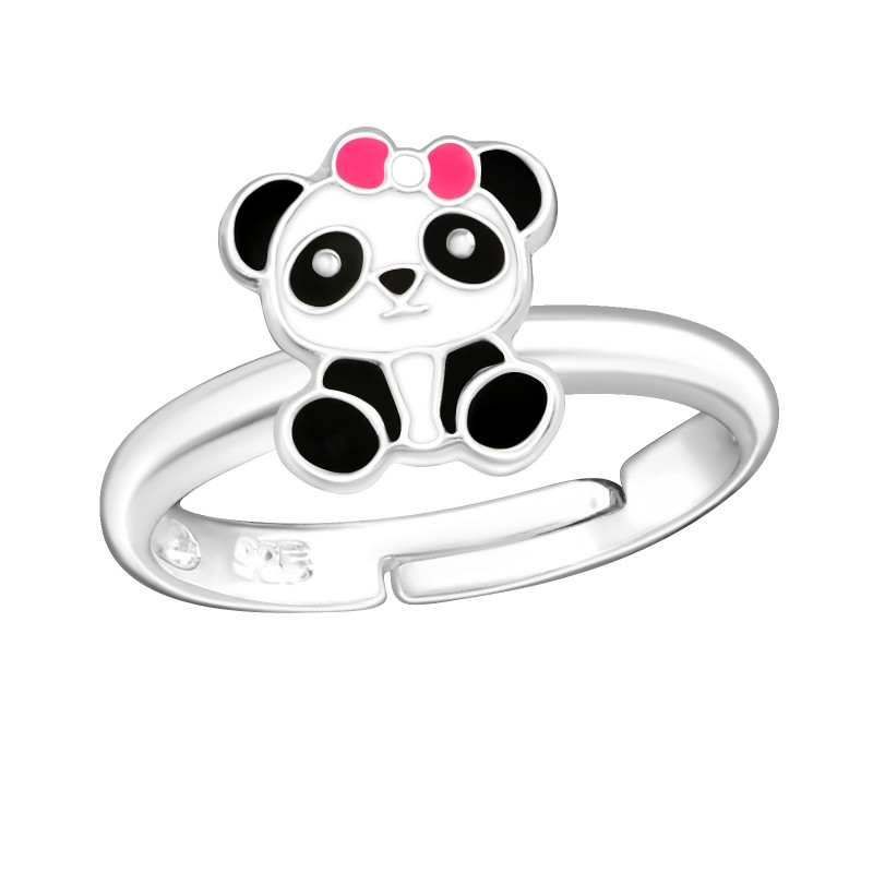 Pandamaci, 925 ezüst gyerek gyűrű, állítható