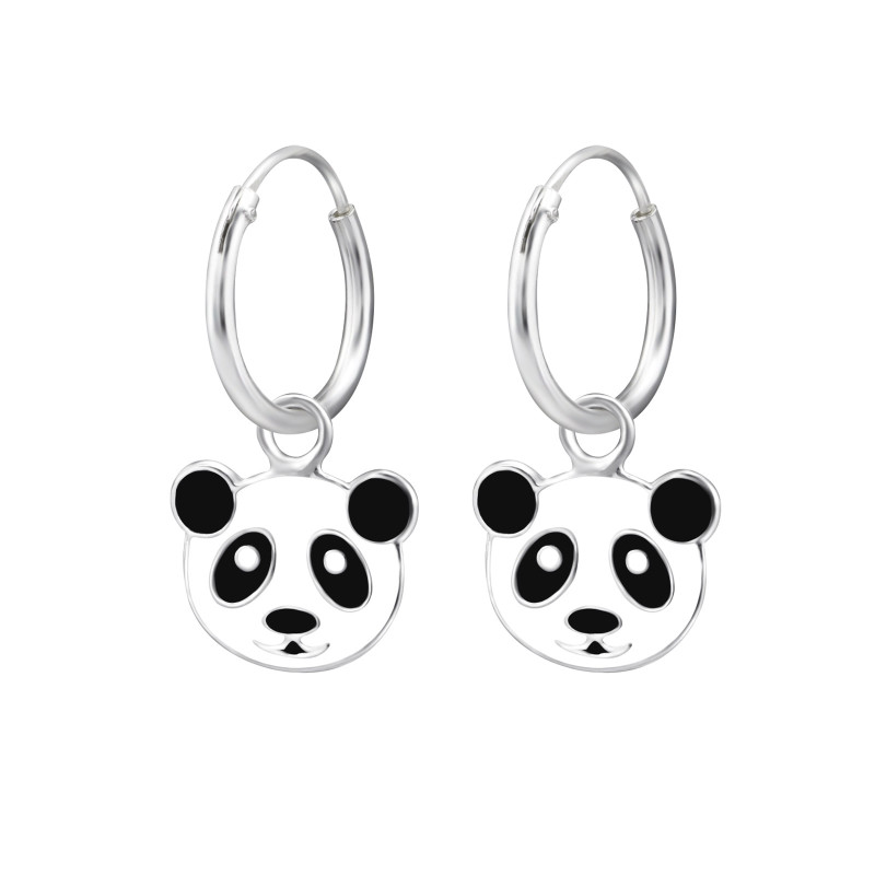 Pandamackó 925 ezüst karika kislány fülbevaló