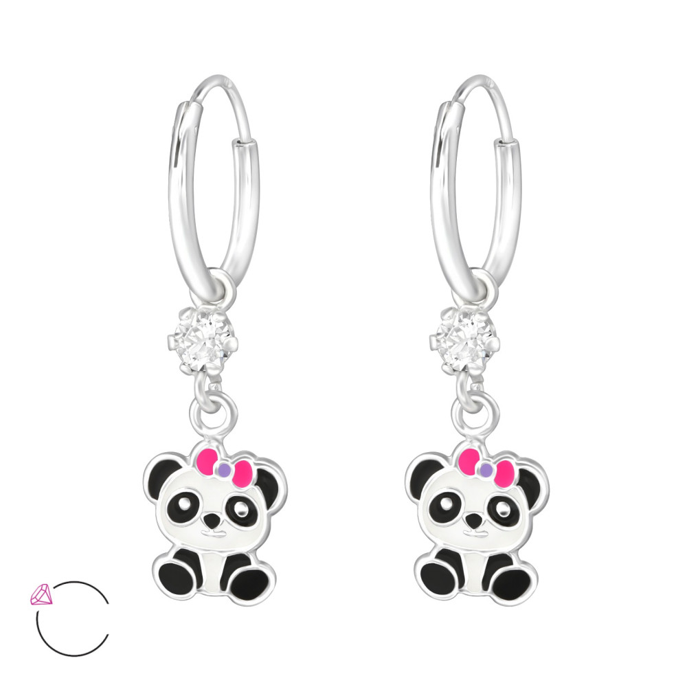 Panda karika Kristály ezüstkislány fülbevaló Panda karika Kristály ezüstkislány fülbevaló
