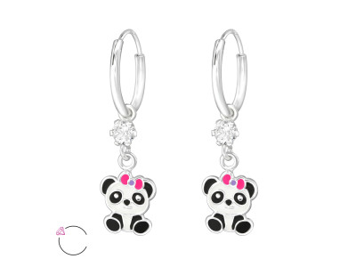 Panda karika Kristály ezüstkislány fülbevaló Panda karika Kristály ezüstkislány fülbevaló