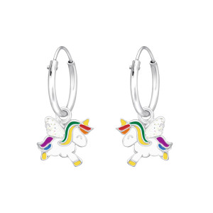 Unikornis csillámos karika kislány fülbevaló