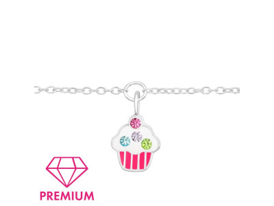 Muffin cupcake gyerek prémium ezüst karkötő - 18 cm Muffin cupcake gyerek prémium ezüst karkötő - 18 cm