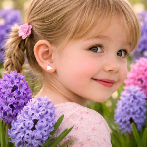 Nyuszi ugrik ezüst gyerek fülbevaló, stift