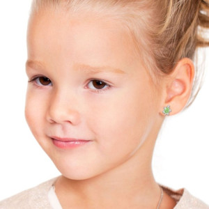 Teknősbéka ezüst stift gyerek fülbevaló