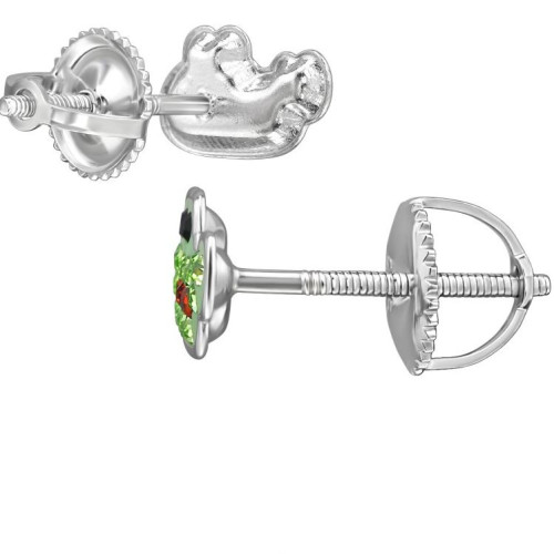 Krokodil csavaros záras stift gyerek fülbevaló, 925 ezüst