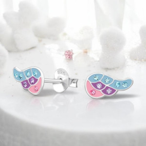Szárny gyerek stift kristály fülbevaló 925 ezüst