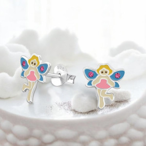 Angyal kislány gyerek stift kristály fülbevaló 925 ezüst