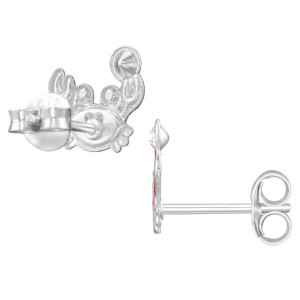 Rák ezüst stift gyerek fülbevaló