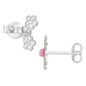 Virág ezüst stift gyerek fülbevaló