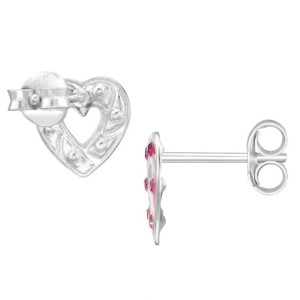 Szíves kristály lány fülbevaló
