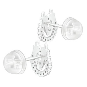 Rénszarvas Koszorú gyerek prémium stift fülbevaló 925 ezüst