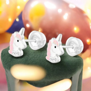 Egyszarvú gyerek prémium ezüst stift fülbevaló