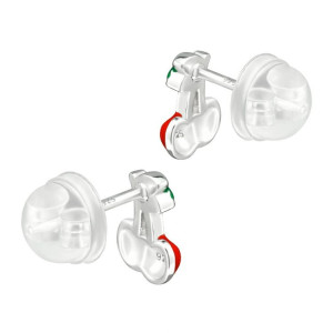 Cseresznye gyerek prémium stift fülbevaló 925 ezüst