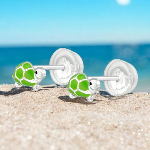 Teknős gyerek prémium stift fülbevaló 925 ezüst Teknős gyerek prémium stift fülbevaló 925 ezüst