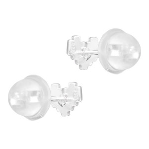 Színes Szív gyerek prémium stift fülbevaló 925 ezüst