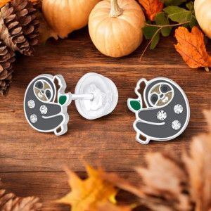 Lajhár gyerek prémium stift fülbevaló 925 ezüst