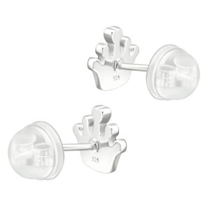 Pink korona gyerek prémium stift fülbevaló 925 ezüst