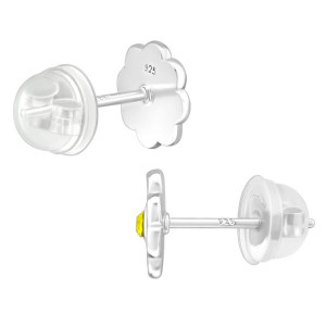 Margaréta virág gyerek prémium stift fülbevaló 925 ezüst